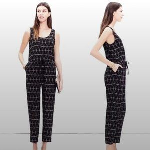 Madewell Diamond Argyle Print Tank Jumpsuit Black XXSmall Geometric